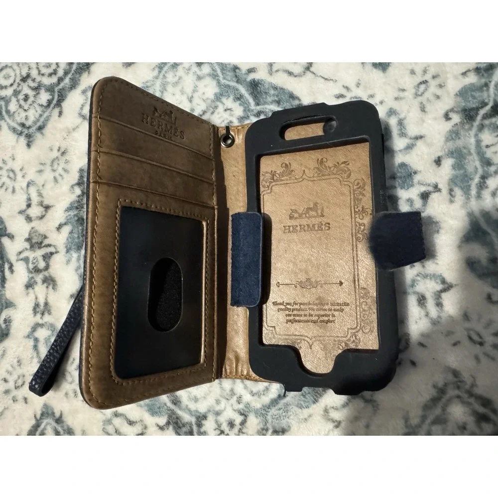 Hermes Paris Vintage Iphone Wallet Case W Box. Authentication Card In Box